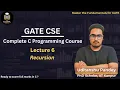 Lecture 6 Recursion in C C Programming for GATE GATE ISRO PYQs AcadeML