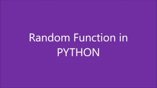Random Function in Python How to generate random numbers in Python -Tutorial 7