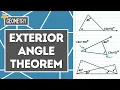 Find the Measure of the EXTERIOR ANGLE Triangle Exterior Angle Theorem Geometry