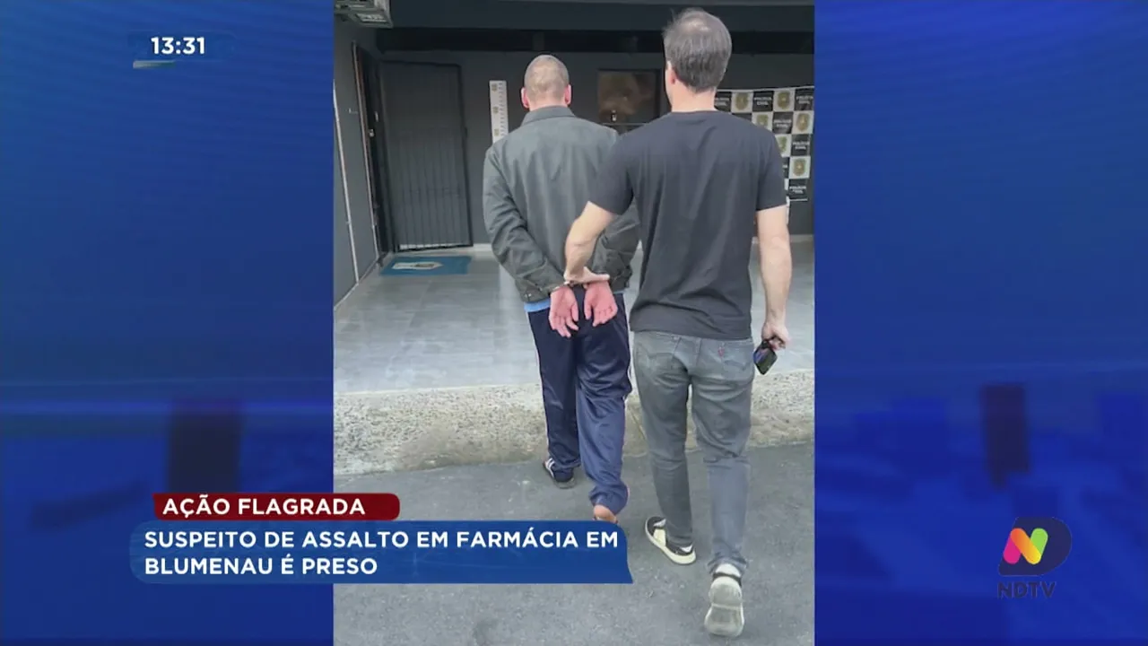 Suspeito de assalto de farmácia em Blumenau é preso
