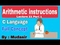 Arithmetic Instructions in C Language Lecture 21 Part 1