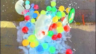 Crushing colorful bottles on stair!🌈✨ #asmr #satisfying 