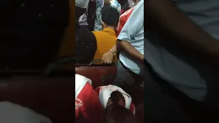 bad woman touch a man in train