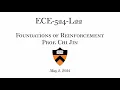 Lecture 22 Foundations of Reinforcement Learning Partially Observable Reinforcement Learning II
