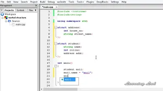 041 Nested Structures and C Dot Operator CPP Programming Tutorial