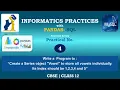 IP Practical No 4 Informatics Practices with PANDAS Class 12 CBSE PrepFuture Amit Mandal
