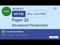 2025 Paper 22 Tasks 1 2 Cambridge IGCSE ICT