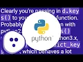 TypeError dict - keys object does not support indexing