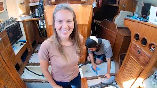 ⛵️The SCARIEST thing we’ve done so far on our sailboat refit!!(😨Duca🥳Me)#147