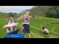 Download Lagu Father and son. rest one day. Catch fish and have fun together after the days of building a house