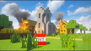 i set fire to and destroyed a minecraft village teardown 