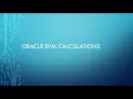 Oracle EPM Calculation Types
