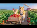 Download Lagu Mama Cat and Kitten Gather Strawberries, Whip Yogurt Cups and Bake Berry Rice Cakes 🍓🥛🍰