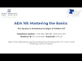 ADA 101 Mastering the Basics