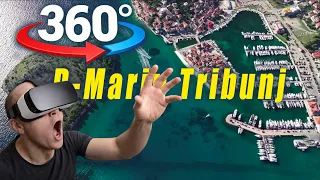 360° Экскурсия по D-Marin Трибунь (Хорватия) — Полный обзор марины! Управляй камерой!