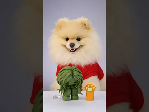 Puppy's Reaction to Clay Art Reveal 🥰 #satisfying #clayart #cute