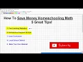 How to Save Money Homeschooling Math