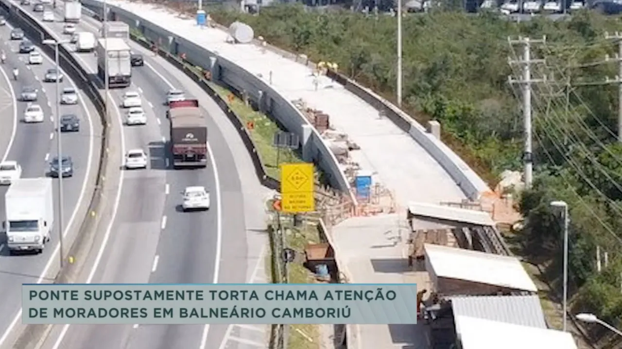 Ponte supostamente torta chama atenção de moradores em Balneário Camboriú