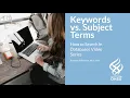 keyword vs subject