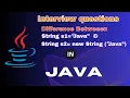Difference Between String s Java String s2 new String Java
