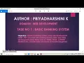 Basic banking system dynamic webpage