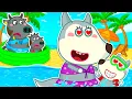 Download Lagu Familia Wolfoo vs Familia Bufo: Playa casera🌴¿Cuál es la playa más popular?❤️Wolfoo 2D en español!