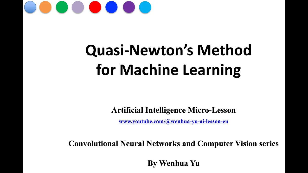 Quasi-Newton's Method for Machine Learning