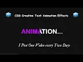 CSS Creative Text Animation Effects Amazing Animated Text using Html CSS