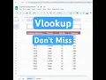 Vlookup in google sheets
