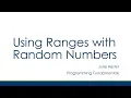 Random Numbers in C Tutorial Getting Random Numbers in a Range