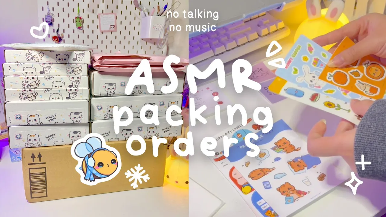 Real-Time ASMR Packing Orders after a Shop Update | Stationery Small Business
