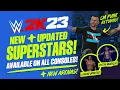 WWE 2K23: 20+ New \u0026 Updated Superstars, Arenas, Attires, Legends \u0026 Creations!