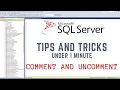 Great trick to comment and uncomment in SQL SERVER MANAGEMENT STUDIO