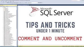 Great trick to comment and uncomment in SQL SERVER MANAGEMENT STUDIO