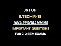 Java Programming important questions for Sem Exam JNTUH B Tech R18 2-2 Sem RAJ S TECH IN YT