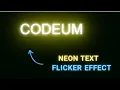Neon Flicker Effect Text Animation HTML CSS