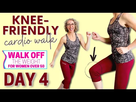 Download MP3 Easy KNEE-FRIENDLY Cardio Walk, 2000 Steps (with no equipment) 🦶 WALK Off the Weight Day 4