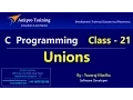 C language - Class 21 Unions in C with examples and Differences between Structures and Unions