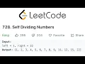 Self Dividing Numbers Code