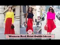Women Red Skirt Outfit Ideas How To Style Red Skirt Outfits Red Skirt Outfits