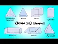 How to Draw 3D Shapes step by step - Easy Beginners Tutorial