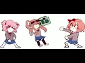 Sayori, Monika, and Natsuki dancing to Epiphany (Sorry Yuri fans)