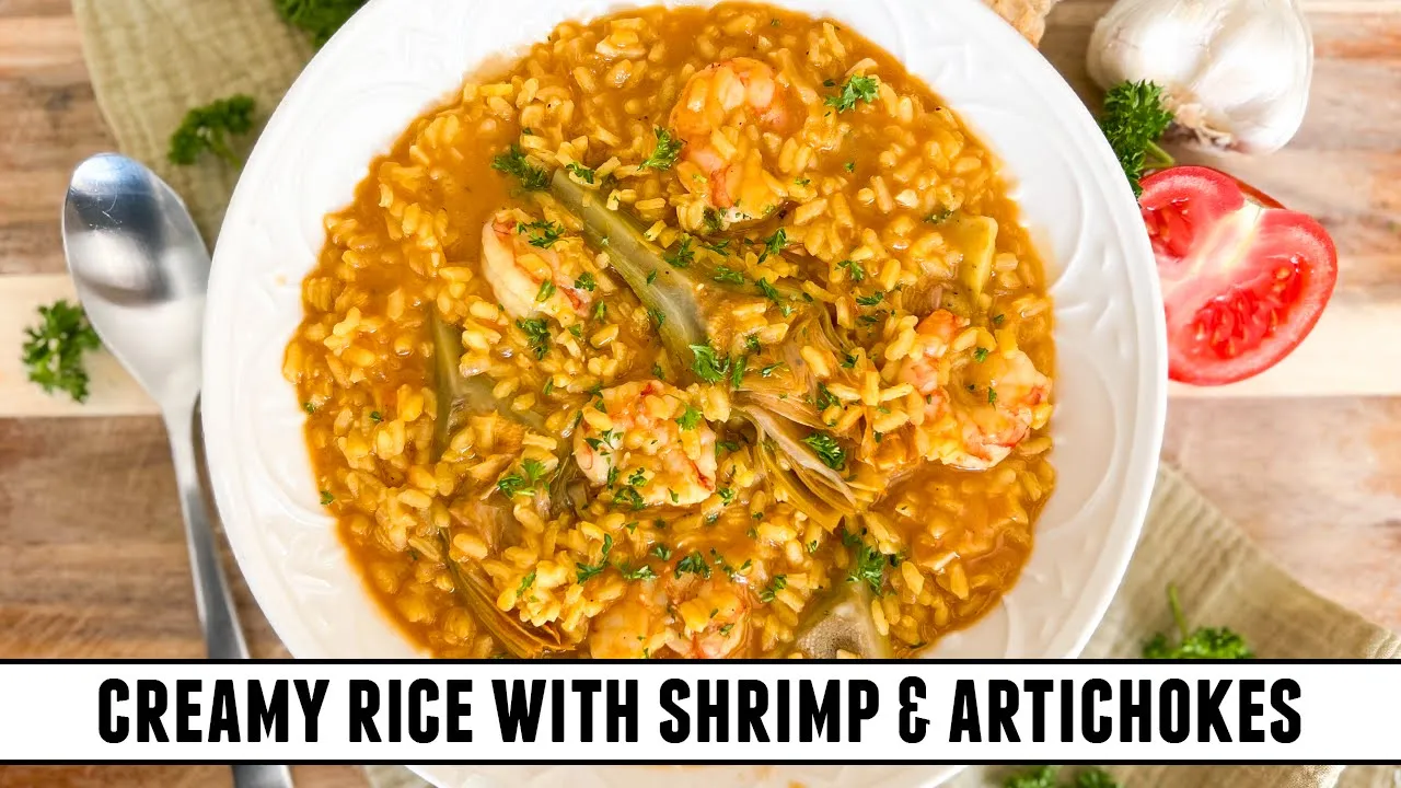 How to Make an AMAZING Creamy Rice with Shrimp & Artichokes