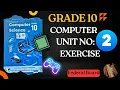Fbise Class 10 Computer Science New Book 2025 Unit 2 Computational Thinking Algorithms EXERCISE