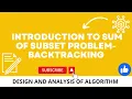 Introduction to sum of subset problem-Backtracking