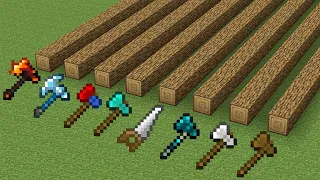 which axe is faster in minecraft experiment ?