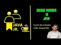 Unique Number Program in Java