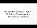 Obstinate Meaning in English Definition Pronunciation Synonyms Examples Thesaurus Thrive
