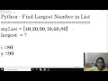 Python - Find Largest Number in List