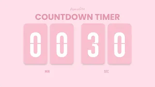 Pink Focus Timer 30-Second Countdown Timer Minimal Flip Clock